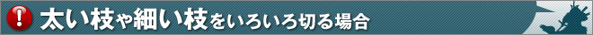 太い枝や細い枝をいろいろ切られる場合